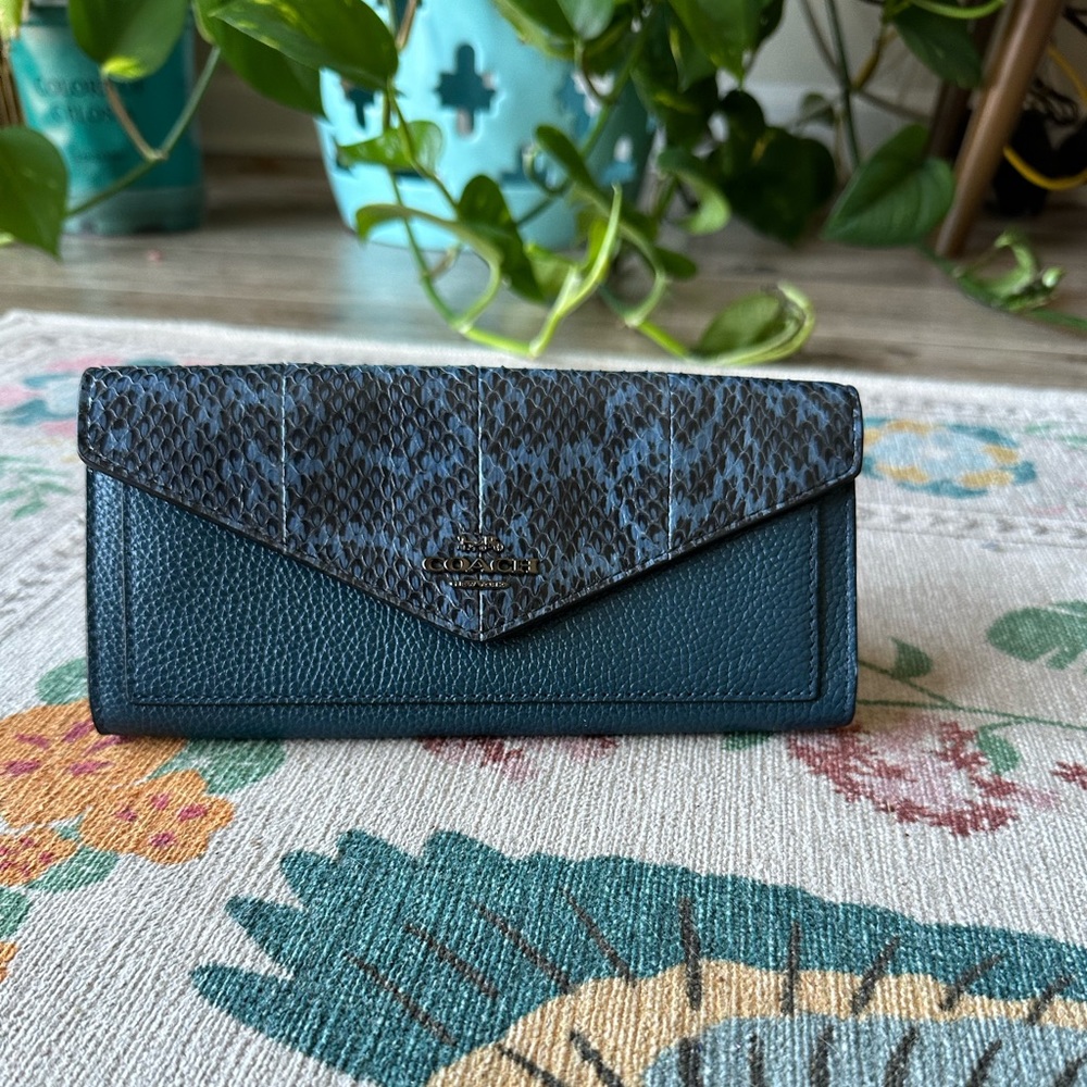Coach Python Print Wallet -Navy Blue - image 1